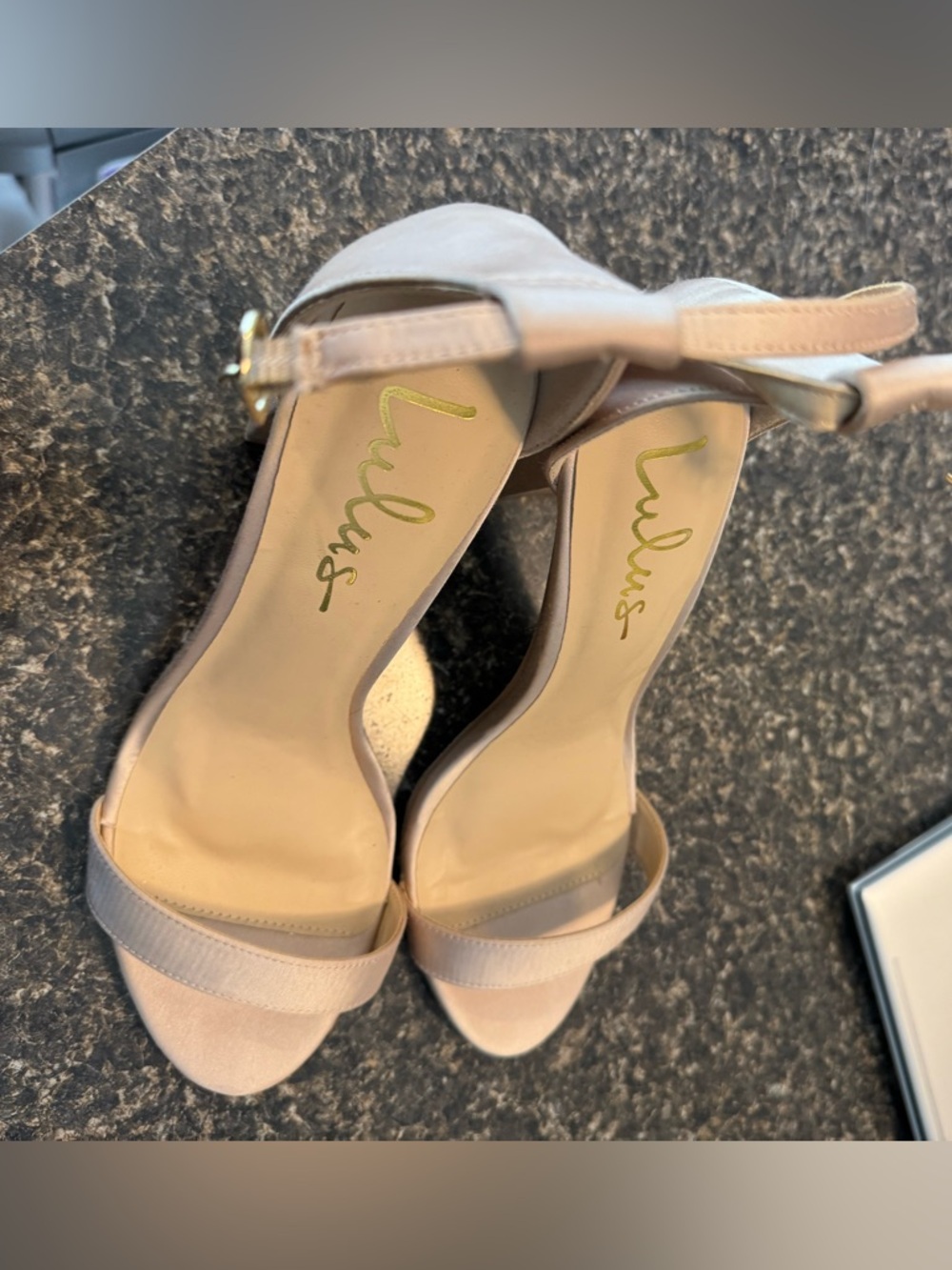 Lulu's champagne Strap Open-Toe Heeled Sandals